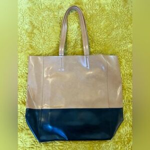 Sorial color block tote bag black tan
